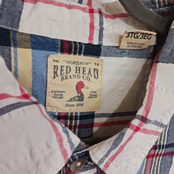 Red Head Brand Co short sleeve button front plaid shirt size 3XL - Picture 5 of 6